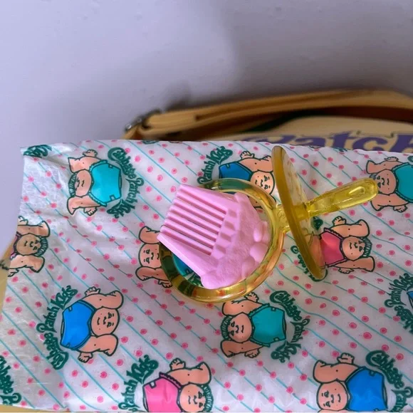 Vintage 1984 Cabbage Patch Kids Shoulder Bag Book Tote Yellow and Green - Picture 10 of 12